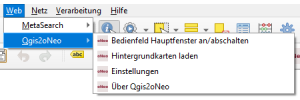 qgis2oneo Menübaum