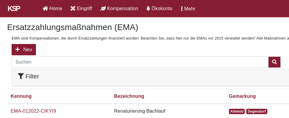 Neues EMA anlegen