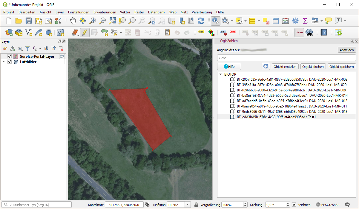 QGIS Plugin qgis2oneo